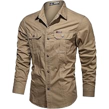 Mens Shirts Long Sleeve Smart Casual Button Down Hiking Shirt Regular Fit Comfy Stretch Summer Fall Beach Shirt with Pocket