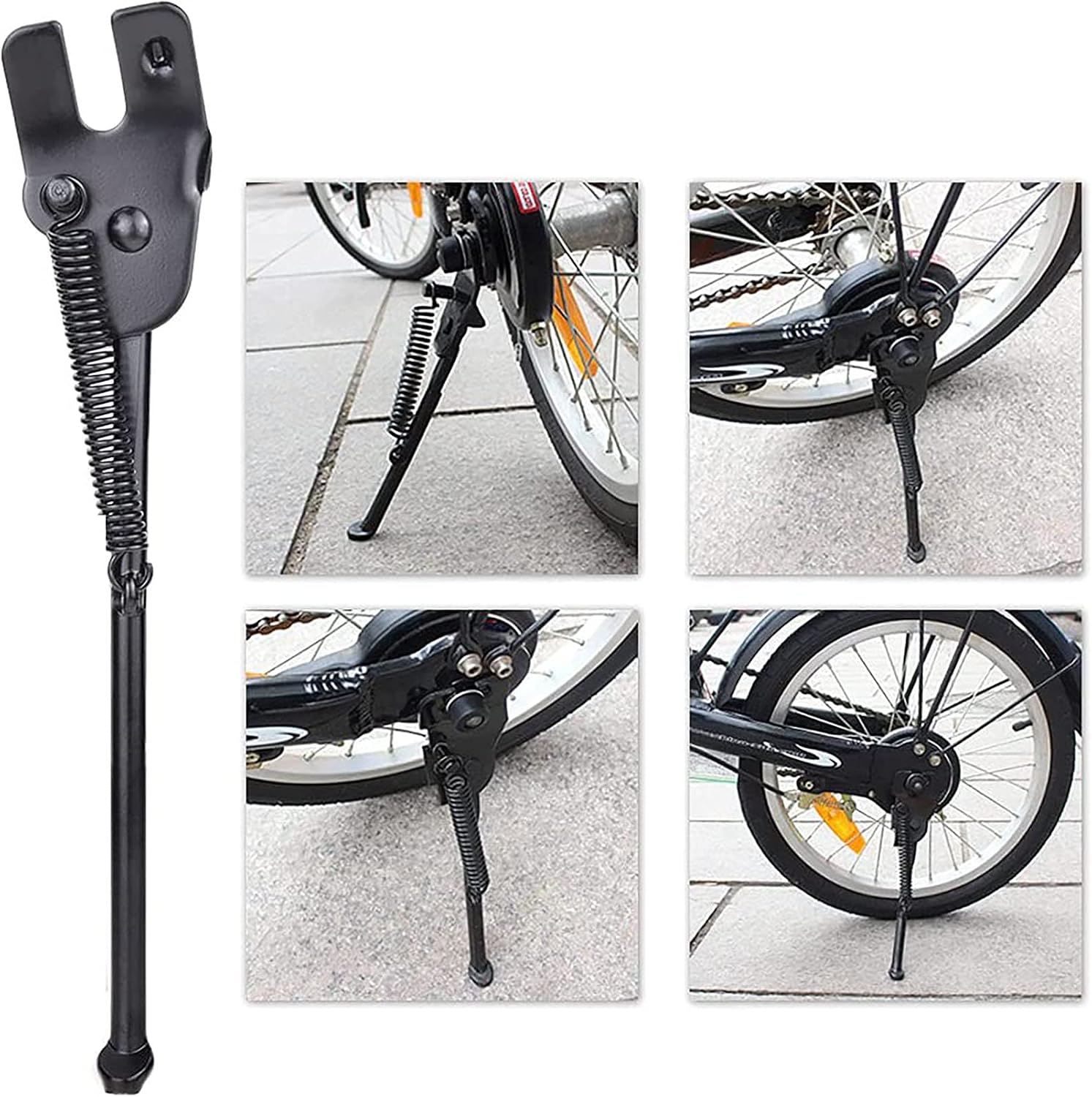 SEISSO Kickstand for 12" 14" 16" 18" Kid’s Bicycle, Bike Stand for 12 14 16 18 inch Premium Steel Rear Wheel Holder Black Easy Assembly for Royal Baby Girls Boys Bicycle