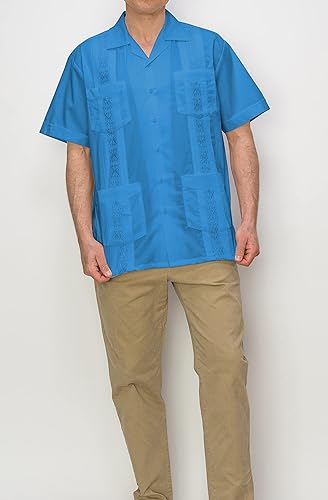 Miniatura 8 de OmegaTux Omega Cuban Guayabera - Camisa de manga corta, puros de boda, playa, barman casual