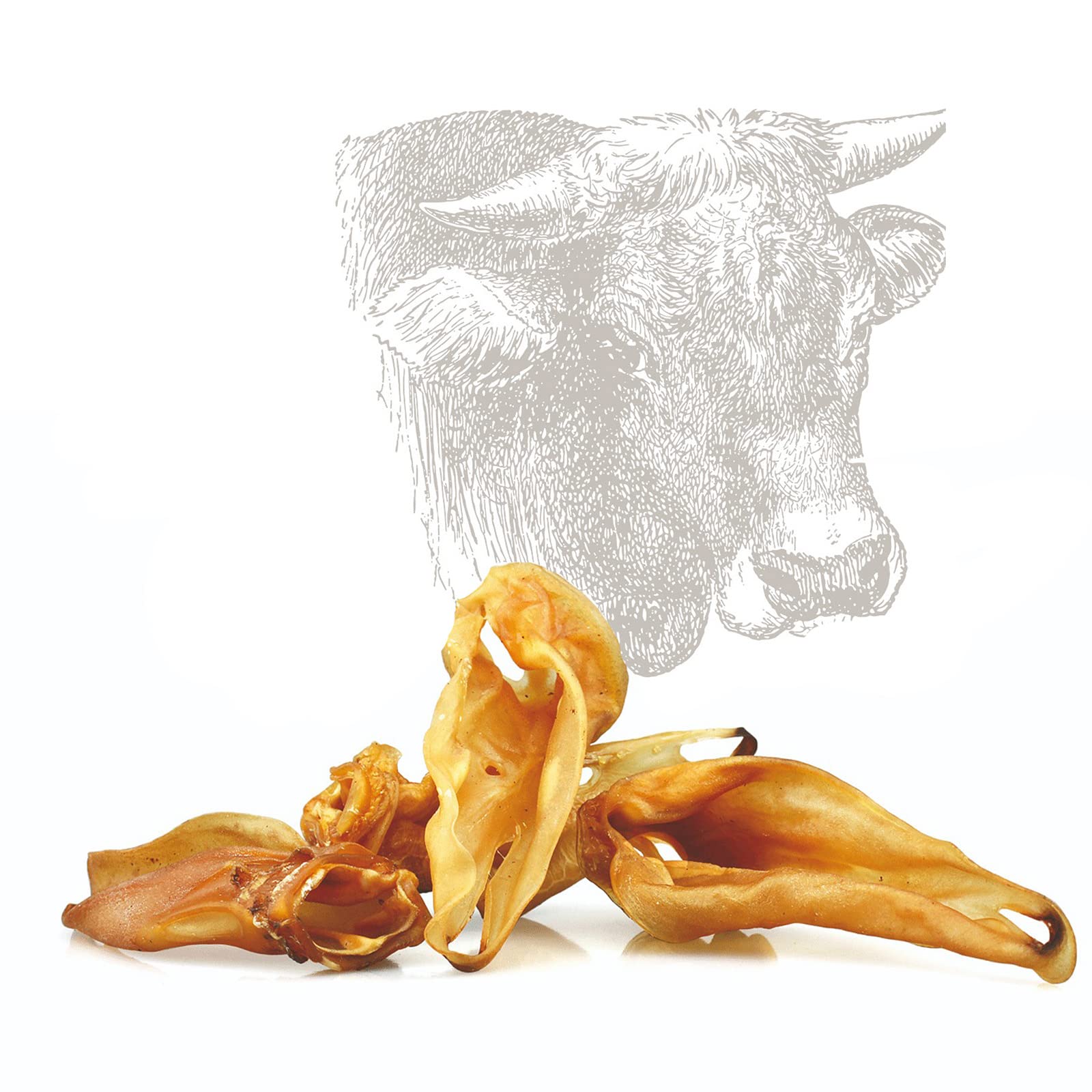 Ligo Natural Snack Barf carne essiccata 100% carne naturale per cani, di alta qualità, senza conservanti e ogm. 3 pezzi (Manzo, ORECCHIE)