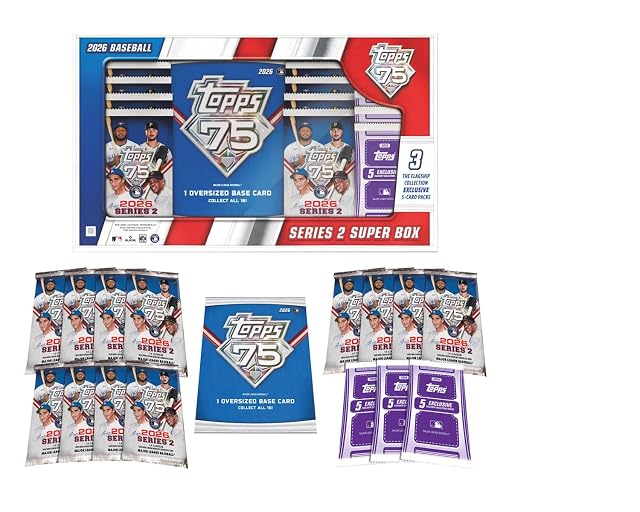 Foto 2 de 6 de 2026 Topps Baseball Series 2 - Juego de cartas coleccionables (3 exclusivas colección insignia y 5 paquetes…