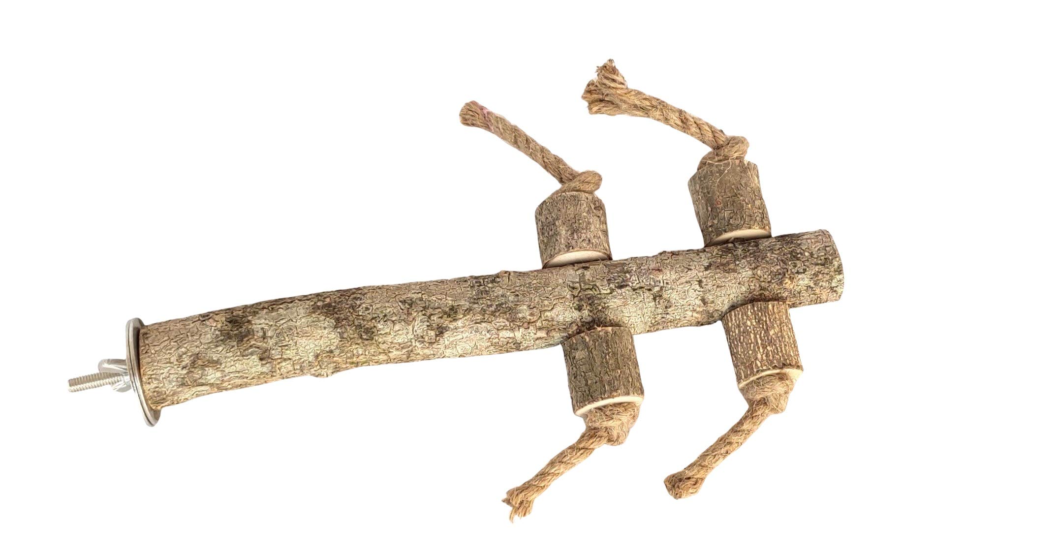 KSK Bird Perch, Parrot Natural Wood Branches Nail Perch, Bird Stand Toy for Small Medium Birds Cockatiel Parakeet Conure Cage Accessory