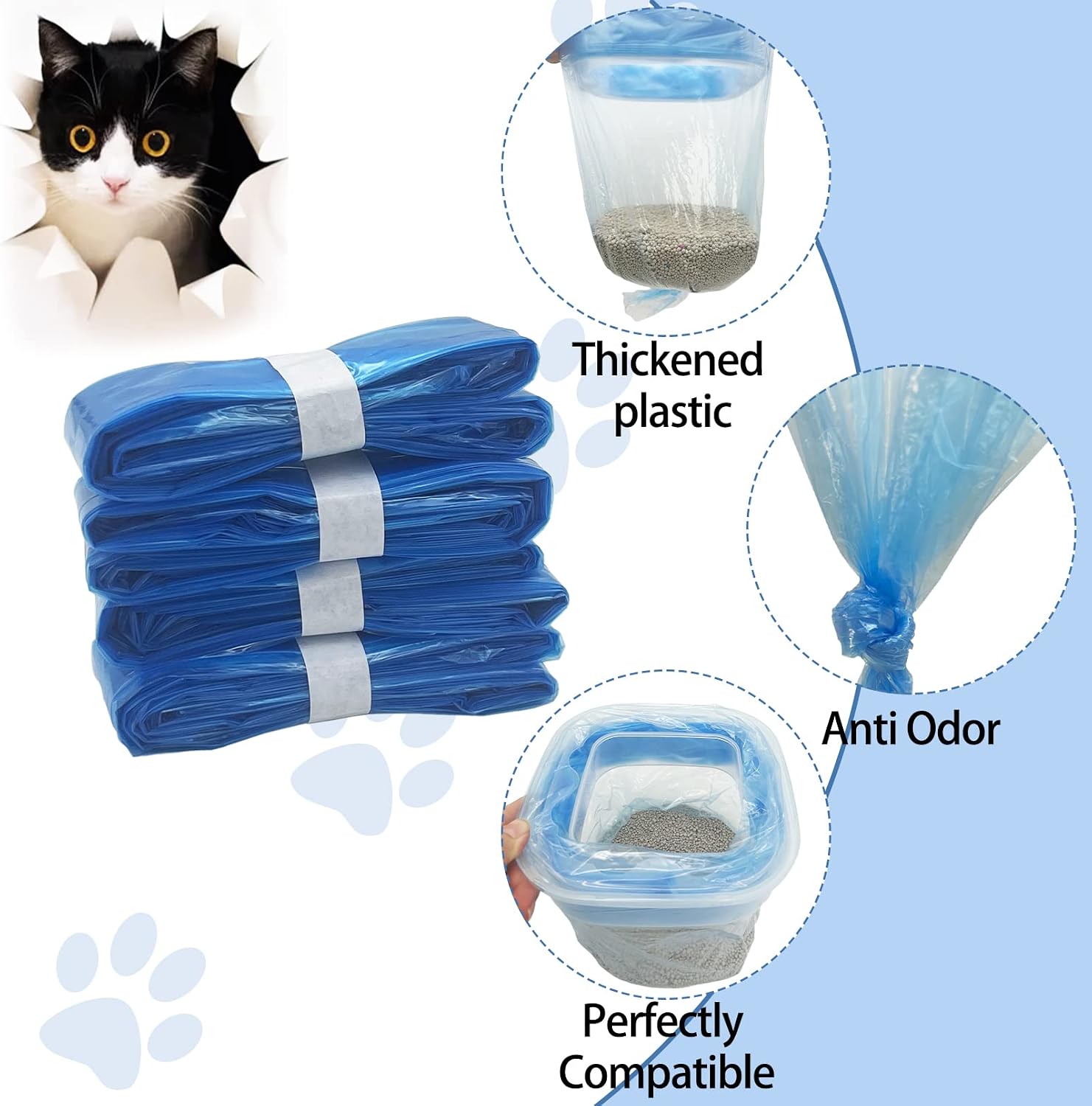 12 Pack Cat Litter Refills Bag,Compatible with Litter Refill Litter Disposal Refill Cartridge Generic Pail Liner Suitable for Genie Original Refill Cartridge Not Included