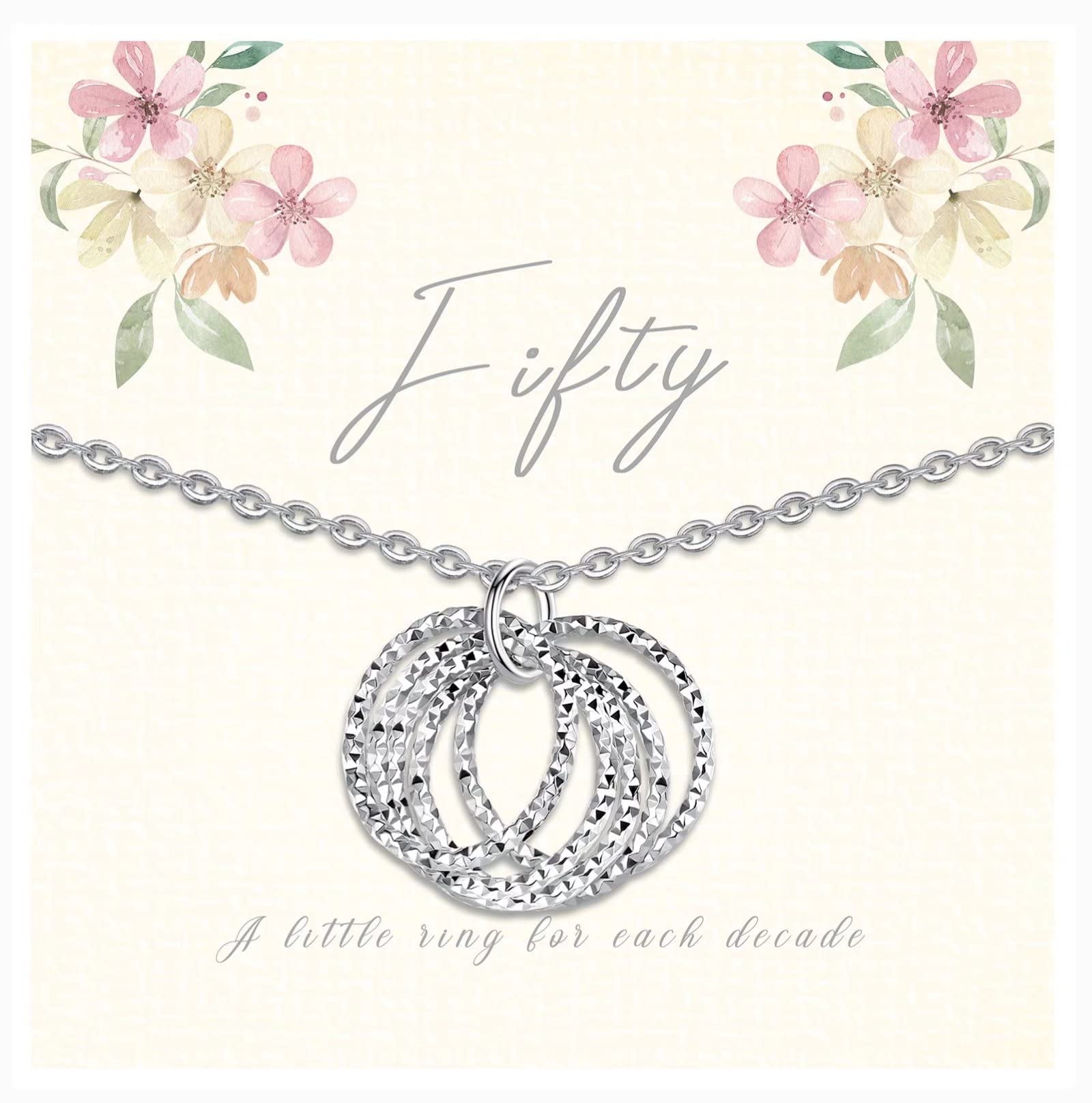 50th 60th Birthday Gifts For Women, Necklaces With 5 6 Circles For Mother Over 50 60 Years Old, Gifts For Women Turning 50 60, 5 6 Decades Jewelry Gifts For Grandma