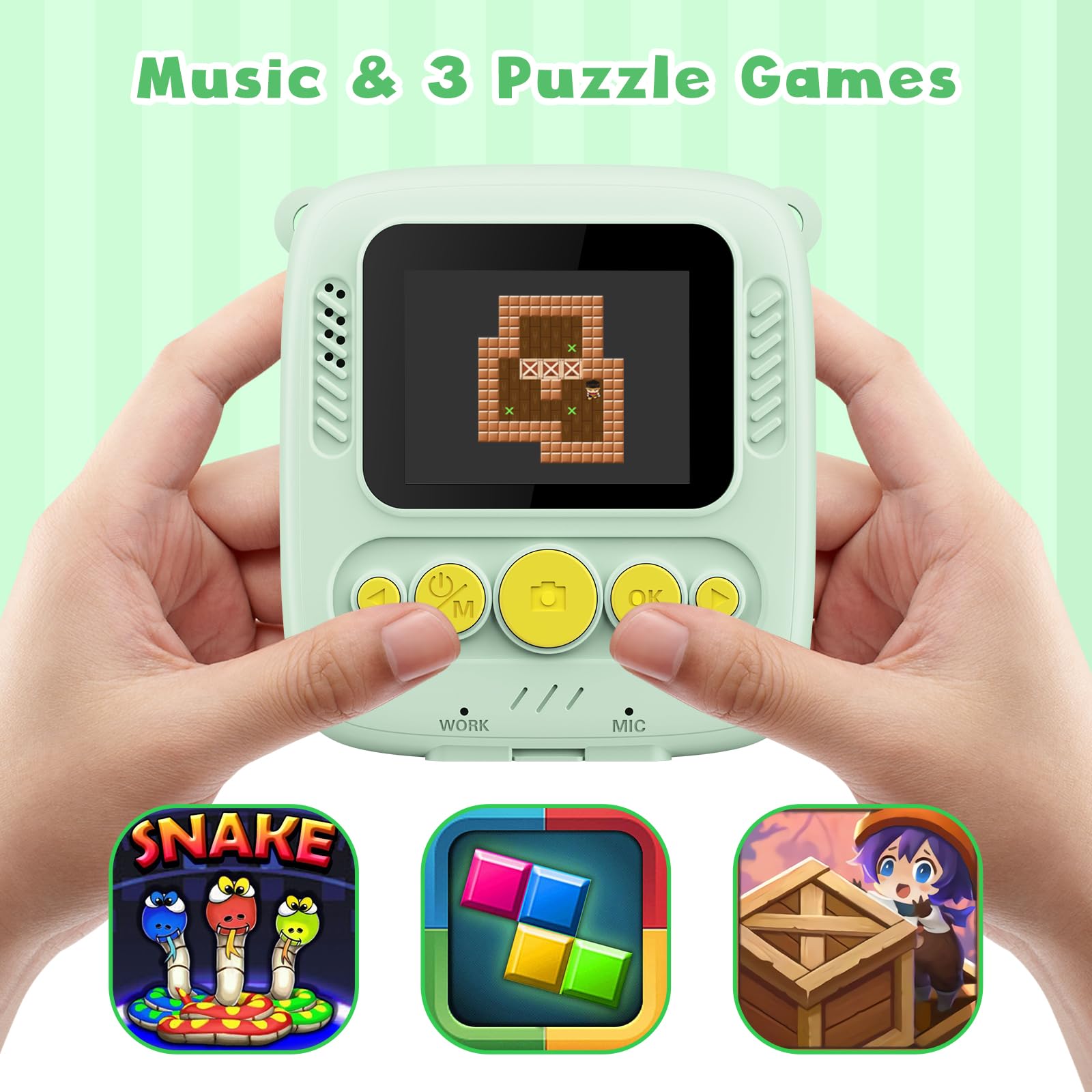 Gofunly Macchina Fotografica Bambini Istantanea, 1080P 2.0 Pollici Fotocamera Digitale Bambini con 32GB Scheda e Carta Fotografica, Regali di Natale Compleanno per 3 4 5 6 7 8 9 10 Ragazze Ragazzida