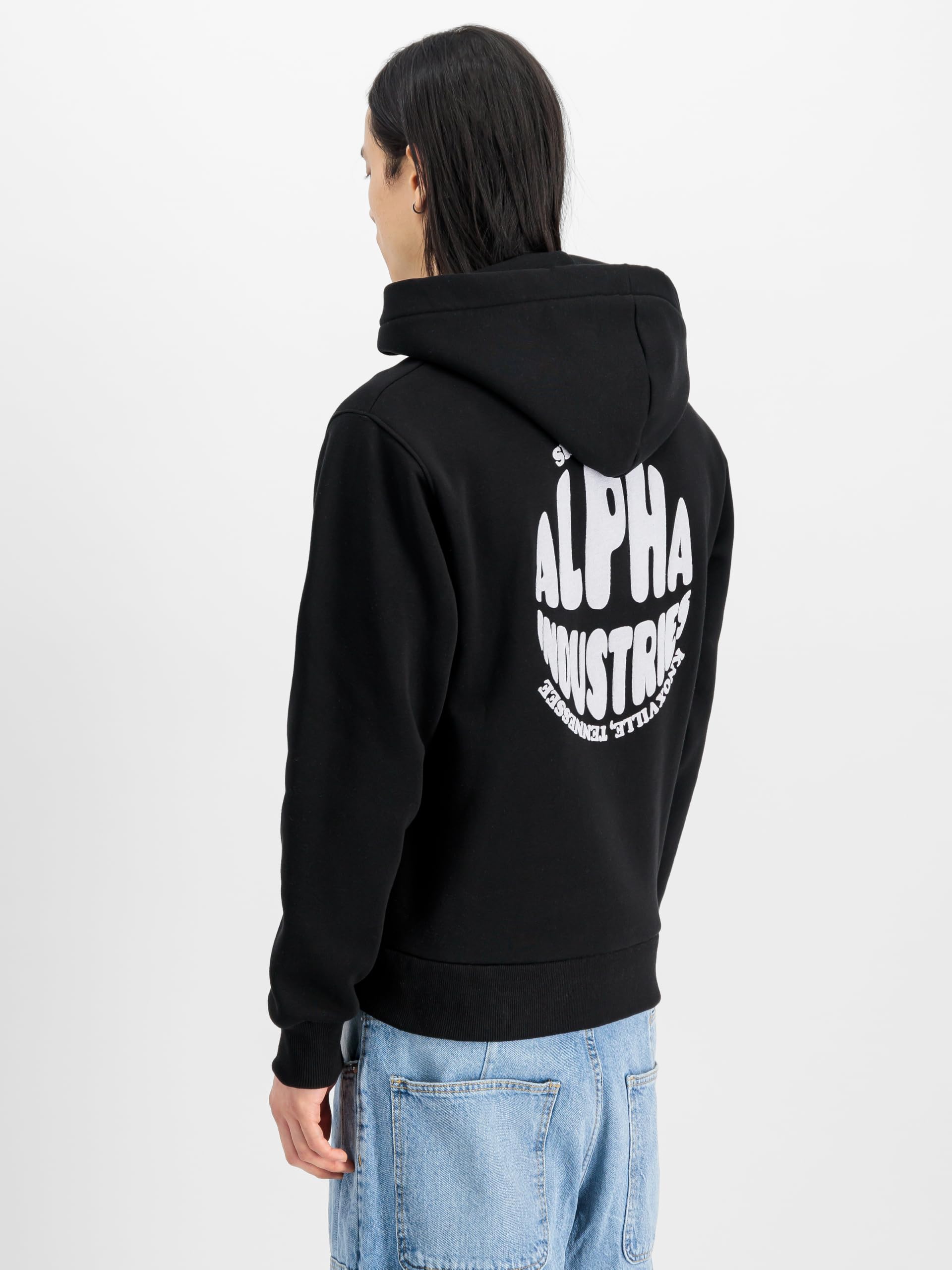Alpha Industries Mężczyźni Logo Hoodie Back Print Black XXL