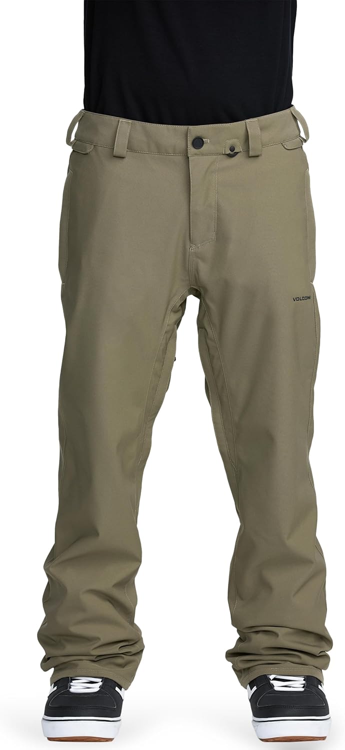 Volcom Men's Freakin Chino Snowboard Ski Pant – 15K Waterproof Stretch Shell, Zip Tech®, Vented, Military, XX-Large