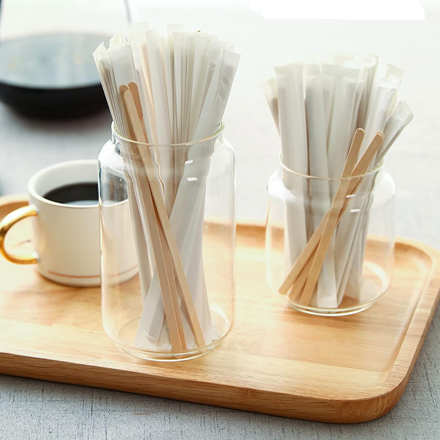 Disposable Wooden Mix Stirrers Coffee Stir Sticks （1000pcs）