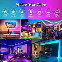 CHARKEE 130FT RGB LED Strip Lights Music Sync, Bluetooth App & Remote, 24V for Bedroom, Room Decor, Party, Kitchen