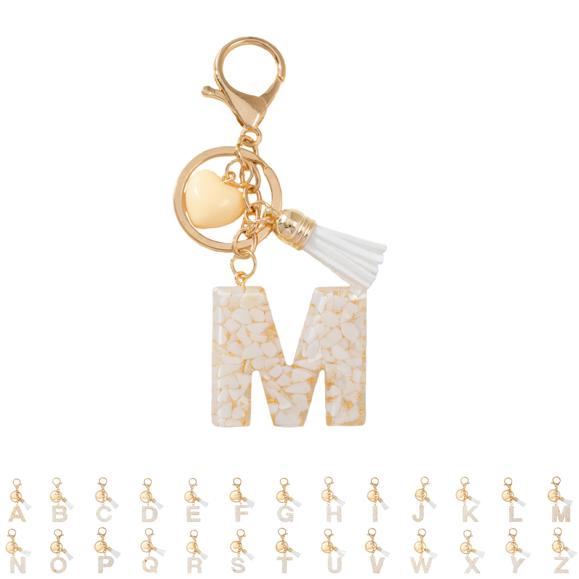 Llaveros Letras Corazón Blanco, Regalo Original para Novia,Llaveros Personalizados con Iniciales para, Porta Llaves Romántico para Mochila y Coche — view 16