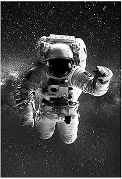 Amazon Co Jp 黒と白の宇宙飛行士と月の黒い穴のポスター宇宙写真壁アート写真リビングルームスペースキャンバス絵画装飾フレームレス50 70cm 3pcs ホーム キッチン