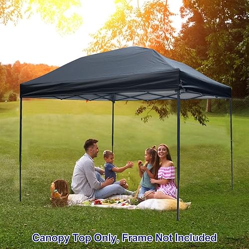 Vista 27 de Joramoy Cubierta superior de repuesto de toldo de 10 x 10 pulgadas, cubierta superior impermeable con cuerdas, toldo instantáneo, cubierta plateada