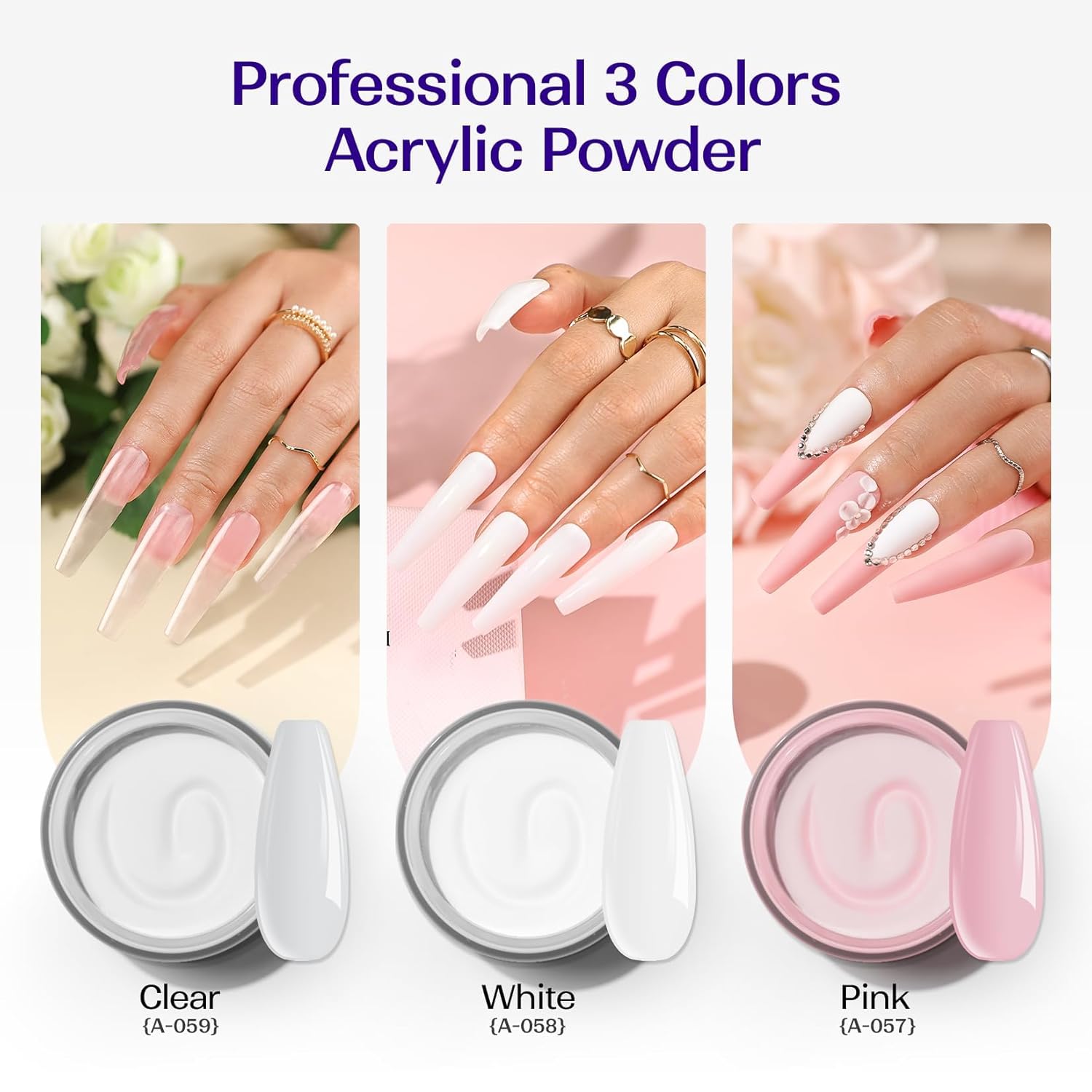 Acrylic Nail Kit for Beginners: Clear White Pink Powder and Liquid Set Professional Nails Kit Acrylic Set with Brushes for Home DIY (liquid spilled) (no accessories) ( powder is still new)