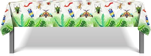 Miniatura 4 de CC HOME Paquete de 1 mantel rectangular de plástico para fiesta de insectos, de 54 x 87 pulgadas de largo, para bufé, fiesta de cumpleaños, cena de