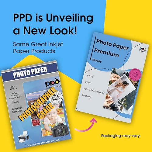 Miniatura 8 de PPD - Papel fotográfico brillante de inyección de tinta LTR 85 x 11 pulgadas 49 libras 635ozm 99 mil x 50 hojas PPD024-50