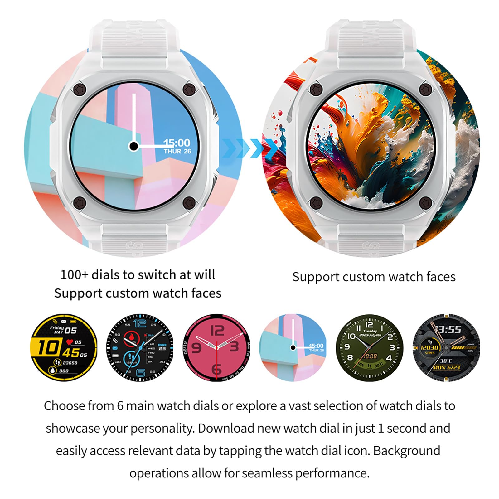 Kompass Militär Uhr Sportuhr Herren Damen Smartwatch Laufuhr Outdoor Fitnessuhr mit Telefonfunktion Gesundheitsuhr Blutdruckmessung Schrittzähler Uhr Junge Mädchen Fitness Tracker Pulsuhr Smart Watch