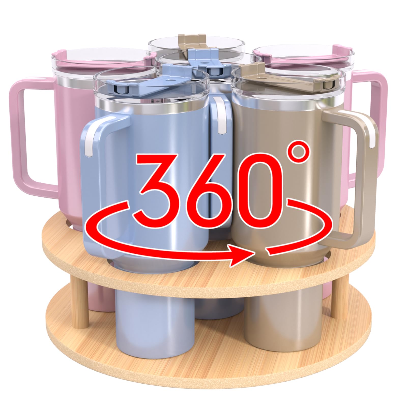 Rotatable Cup Holder for Stanley - Water Bottle Organizer for 40/30/20/14 oz Tumblers - Stylish Kitchen Storage Solution