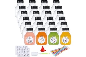 24 Pack 8oz Reusable Empty Plastic Water Bottles | Ideal for Juice, Smoothies, Beverages