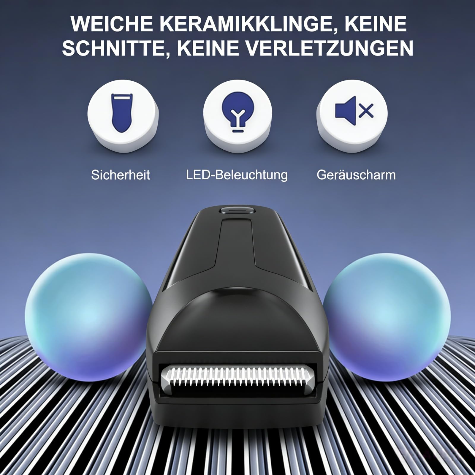 Trimsafe Body Hair Trimmer Körperhaartrimmer für Männer, sanfter Körperrasierer, geeignet für empfindliche Haut, leiser Ganzkörper-Trimmer für Männer
