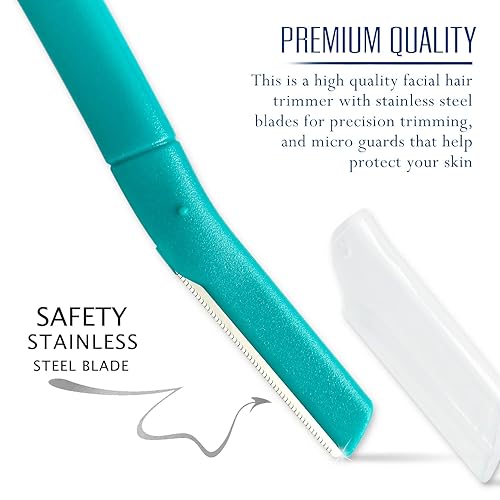 Miniatura 4 de Maquinilla de afeitar para cejas  Recortadora de pelo de cejas y afeitadora con cubierta protectora Dermaplaning herramienta para mujeres, 6 unidades