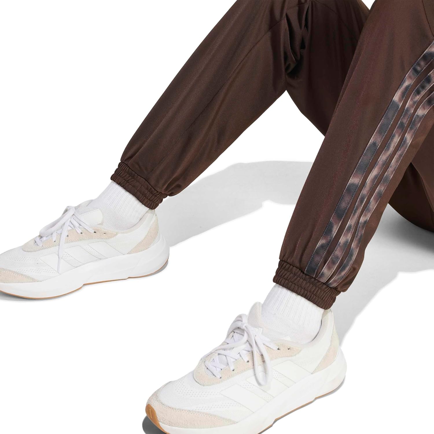 adidas Women's Tricot 3-Stripes Track Pants with Leopard Printed