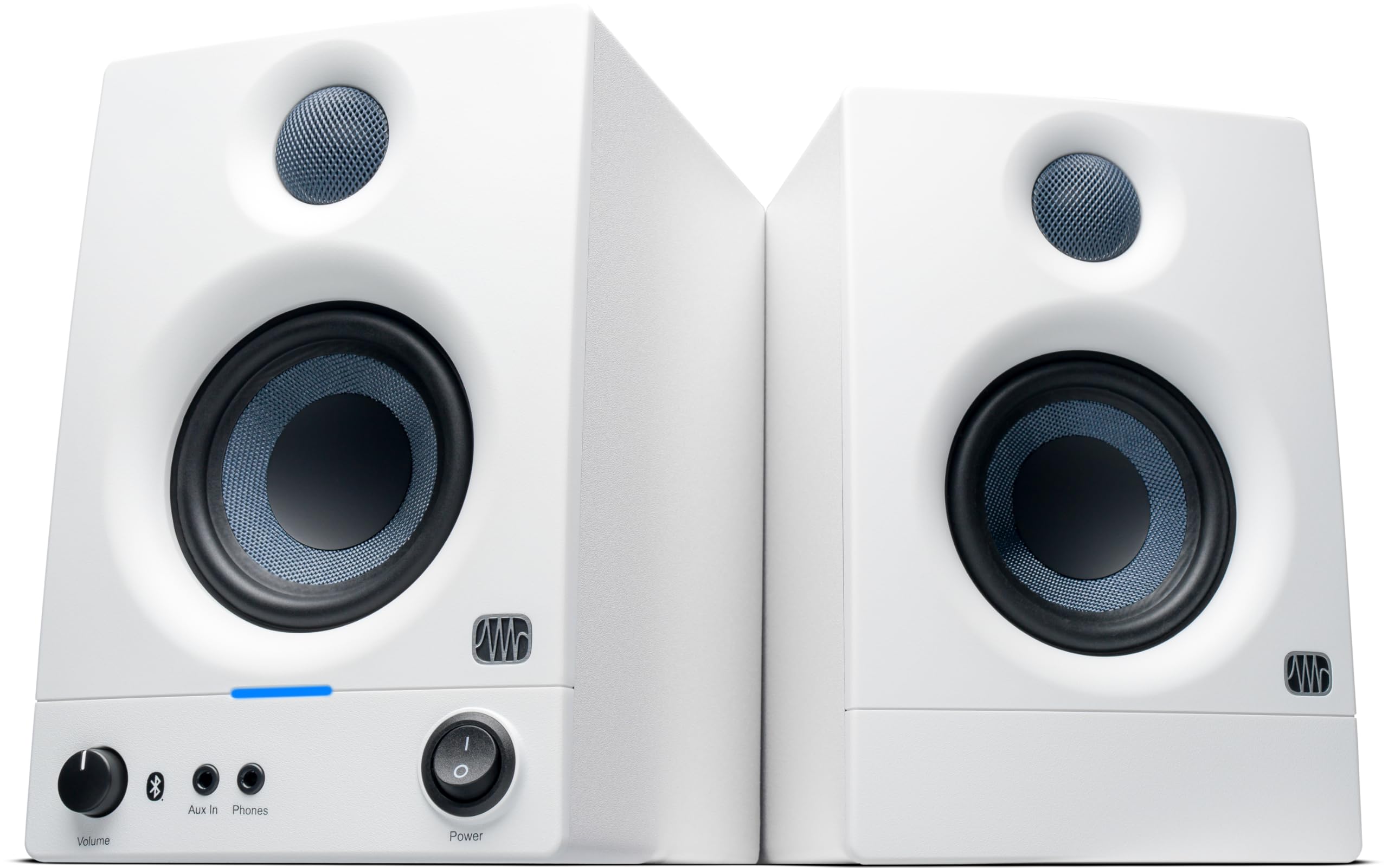 PreSonus Eris 3.5BT Gen 2, Altoparlanti Attivi da Scrivania 3.5" con Bluetooth per Multimedia, Gaming, Produzione Musicale di Qualità Studio, Potenza 50 W - Bianco