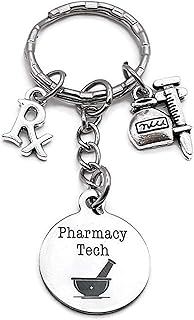 Pharmacy Tech Keychain, Pharmacy Technician Keychain, Pharmacist Keychain, Pharmacy Tech RX Keychain, Gift for Pharmacist, Syringe Keychain, RX Charm, Pharmacy Charm, Pharmacy Tech Key Ring