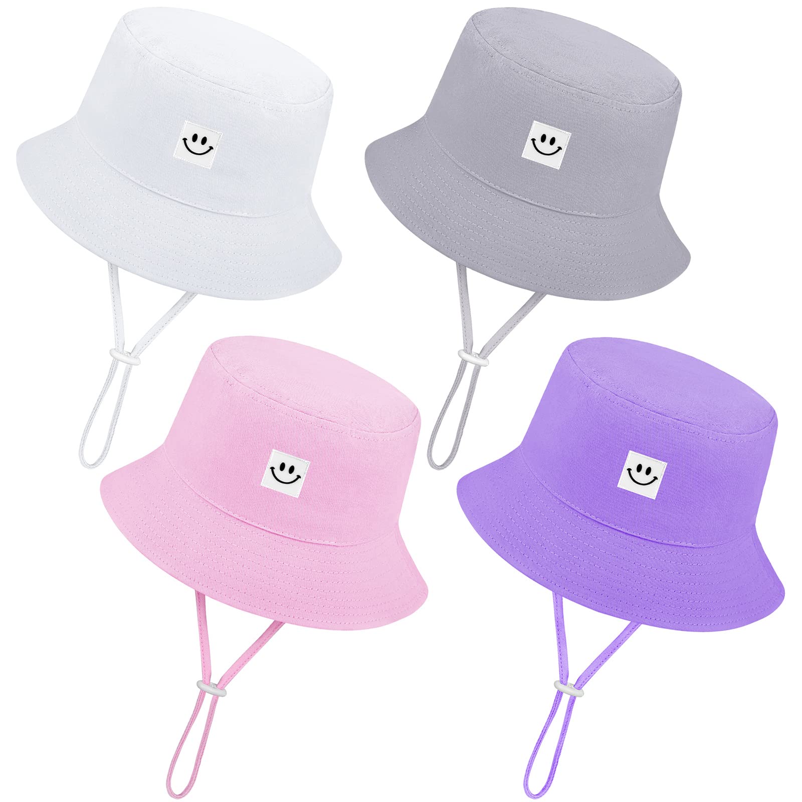 Cooraby Pack Baby Sun Hat Breathable Smile Bucket Hat