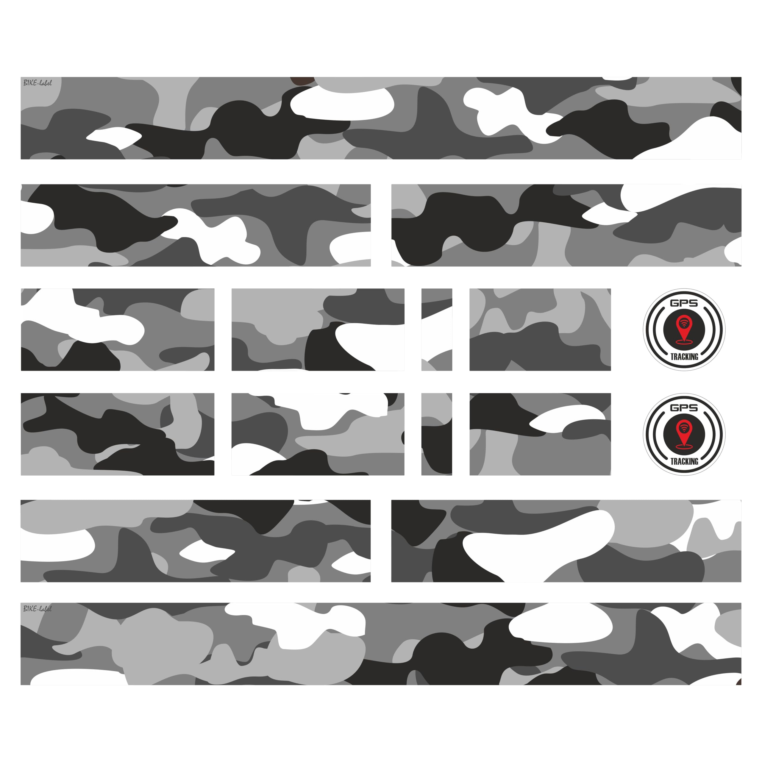 BIKE-label X400128VA Bicycle Frame Sticker Set XL Sticker Set E-Bike Camouflage Decoration