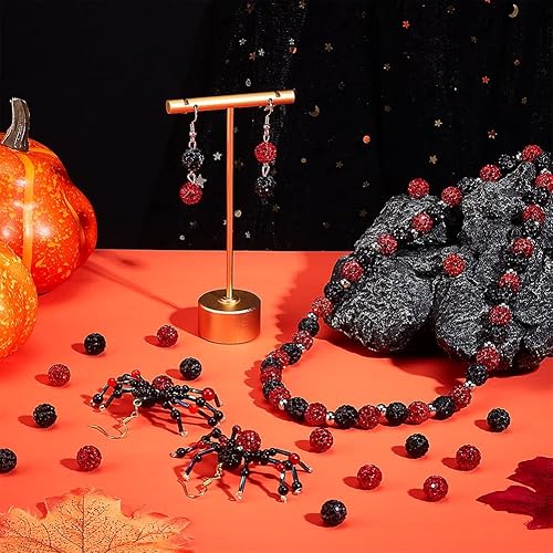 Miniatura 149 de Pandahall - Bolas de arcilla de 10 mm, tipo discoteca con 100 unidades, cuentas de polímero de arcilla con diamantes de imitación, creaciones