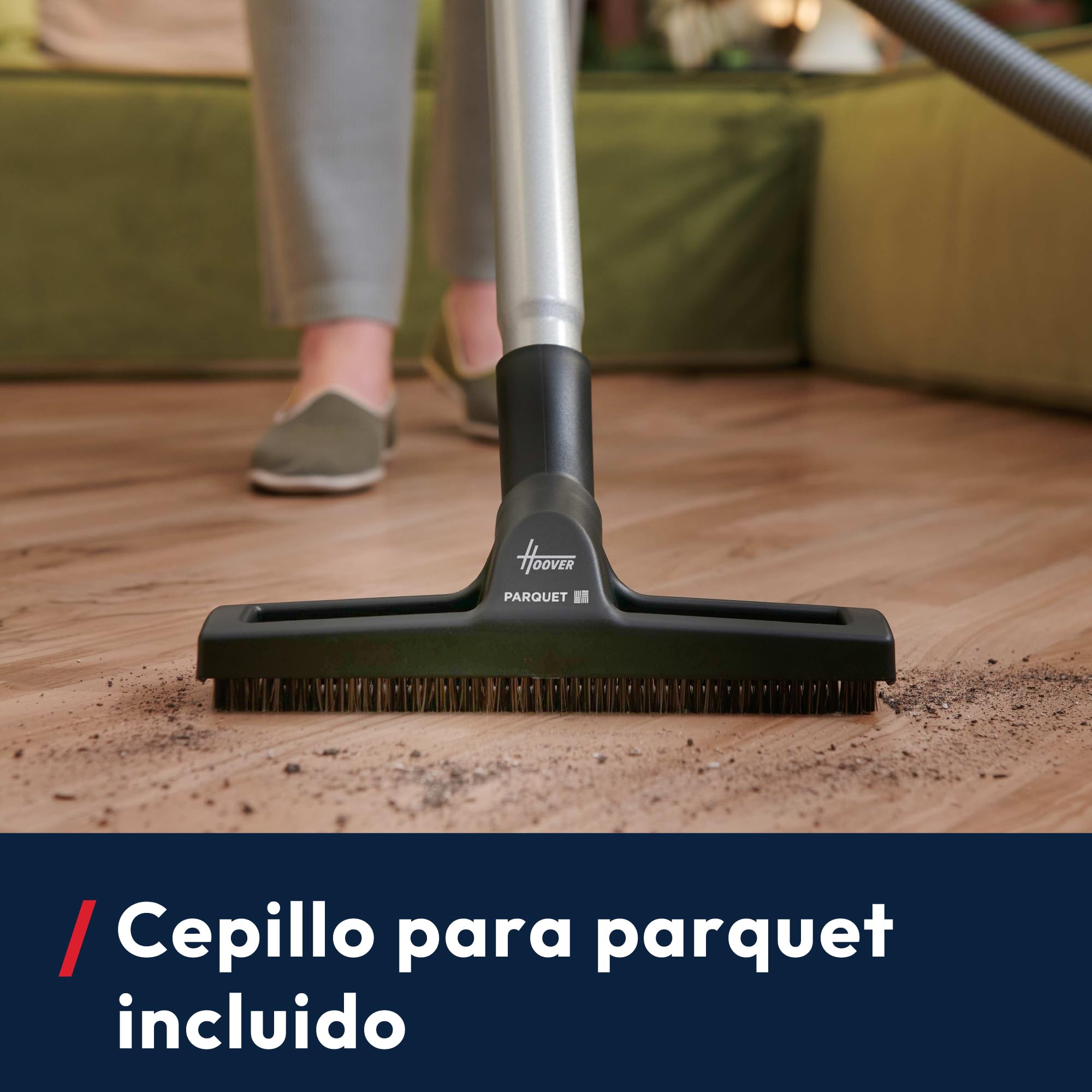 Hoover HP1 Aspirador Compacto Sin Bolsa,Ligero, Para Alfombras,Suelos Duros y Delicados,Contenedor de 2L,Con Cable,Filtro de Polvo EPA,Boquilla Para Parquet, Accesorios,Radio de Limpieza 7,5m [HPZ107]