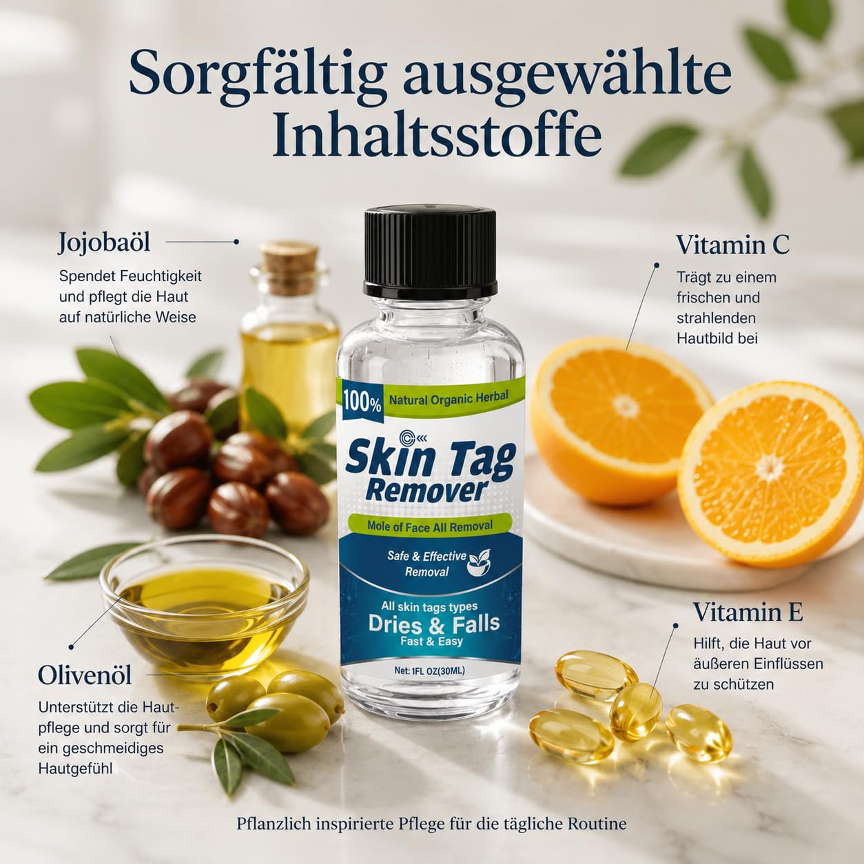 Warzenentferner, Warzen Entfernen, 30ML Warzenmittel für Hand & Fuß | Effektive Entfernung von Hautanhängseln, Füße, Hals & Weitere Bereiche Mild, Natürliche Pflanzenextrakte ohne Schmerzen