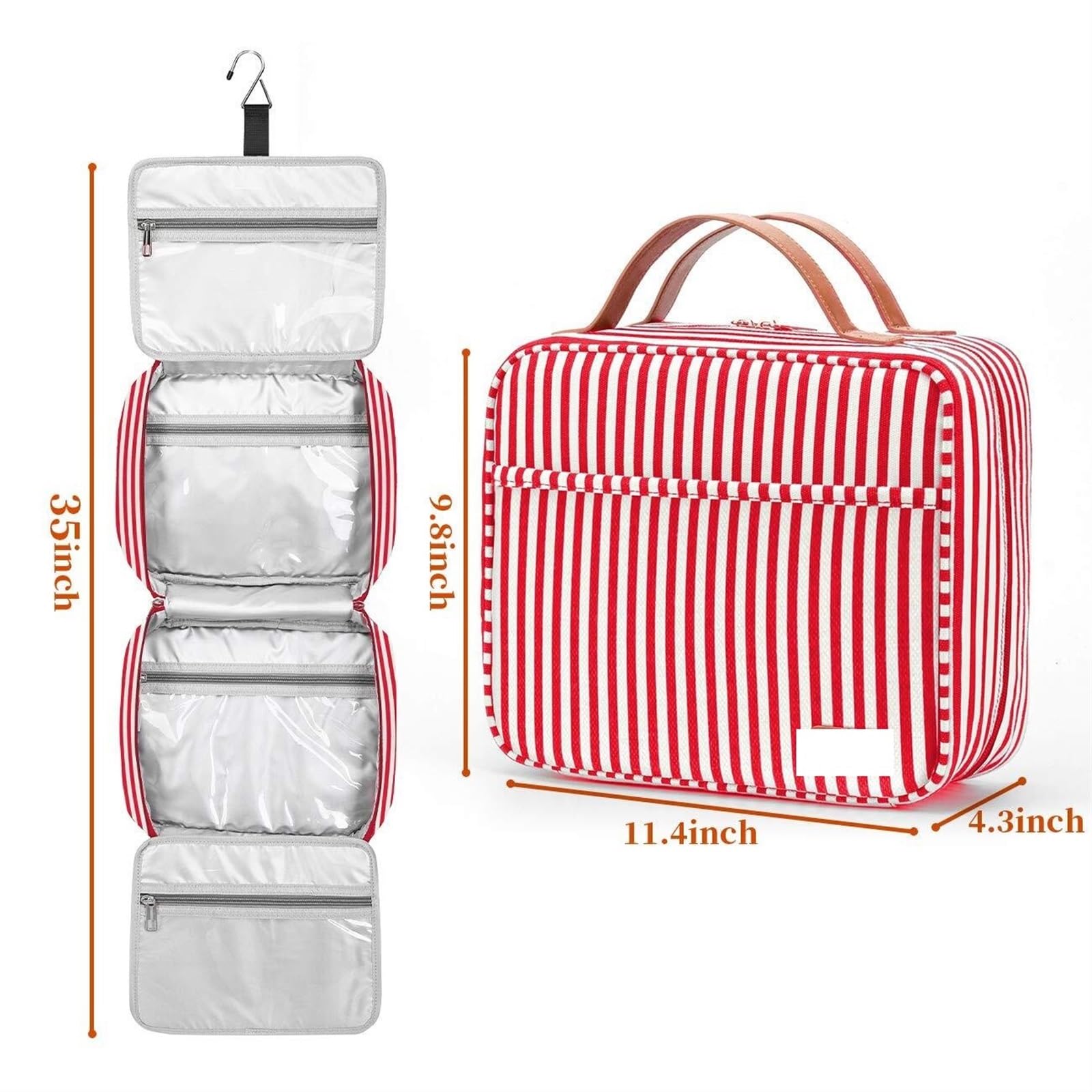 Adatta Viaggio Borsa Da Toilette Viaggio Appendibile For Cosmetici Donna Per Quotidiano(Pink and white)
