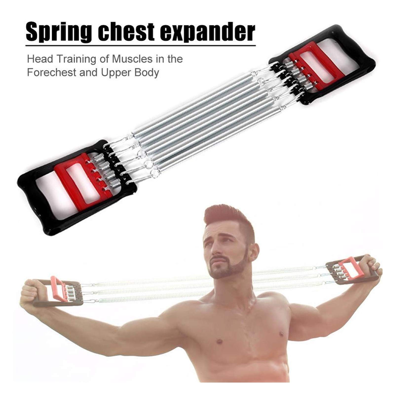 Extenseur Poitrine Iyowei - Exerciseur Musculation Fitness - Poignées Confortables - Tension Réglable - Maison