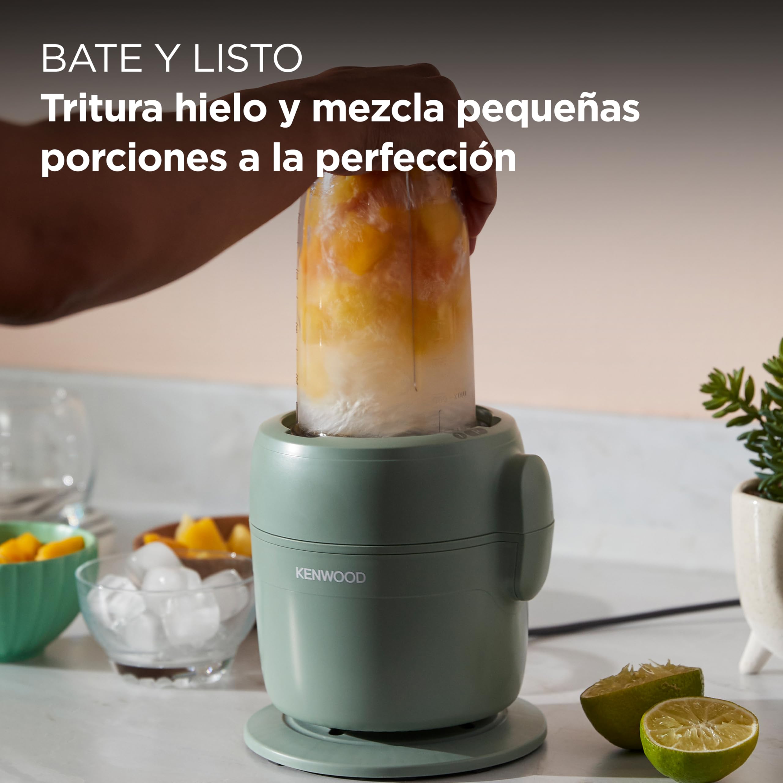 Kenwood MultiPro Compact – Procesador de Alimentos con Express Serve, Cuchilla de Acero Inoxidable, Discos para Cortar y Rallar, Recipiente de 600 ml, Función Pulse, Verde Eucalipto (FDP23.380GR)