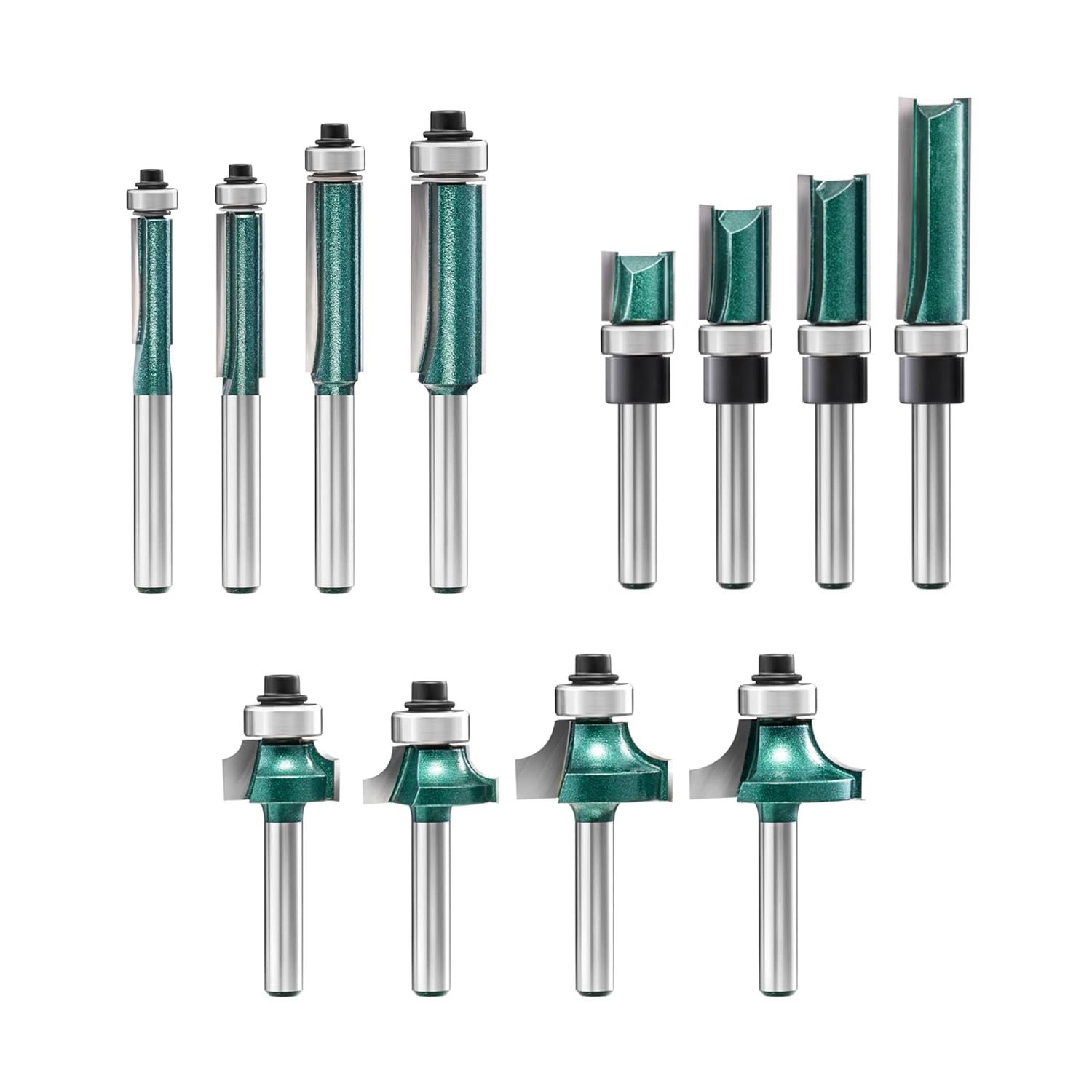 ZokMok 12pcs Router Bits Set,1/4 Shank Router Bits with Accessories, 1/