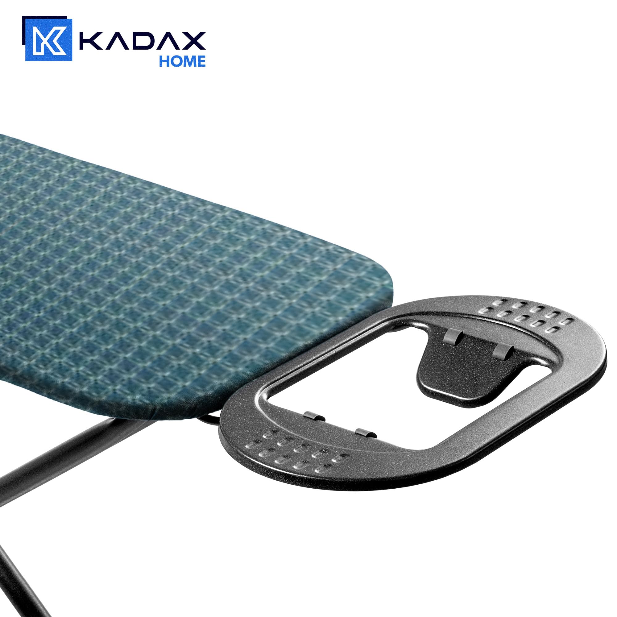 KADAX Tischbügelbrett 110x30cm - Stabiler Bügeltisch für Dampfbügelstation, klappbar, höhenverstellbar, mit hitzebeständiger Bügeleisenablage, ausziehbares Fach