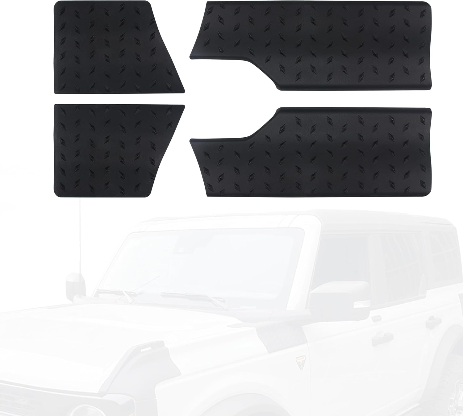 Front Wall Side Corner Cover Protective,Automotive Corner Guards,Corner Cover Trim Cover Compatible with Ford Bronco 2021-2023 2/4 Dorrs Accessories (Cowl Body Armor Side) Black
