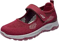 Tênis Feminino de Malha para Idosos, Respirável, Antiderrapante, para O, Sapatilha Leve, Tênis de Caminhada, Tênis Esportivo para Jogging, V