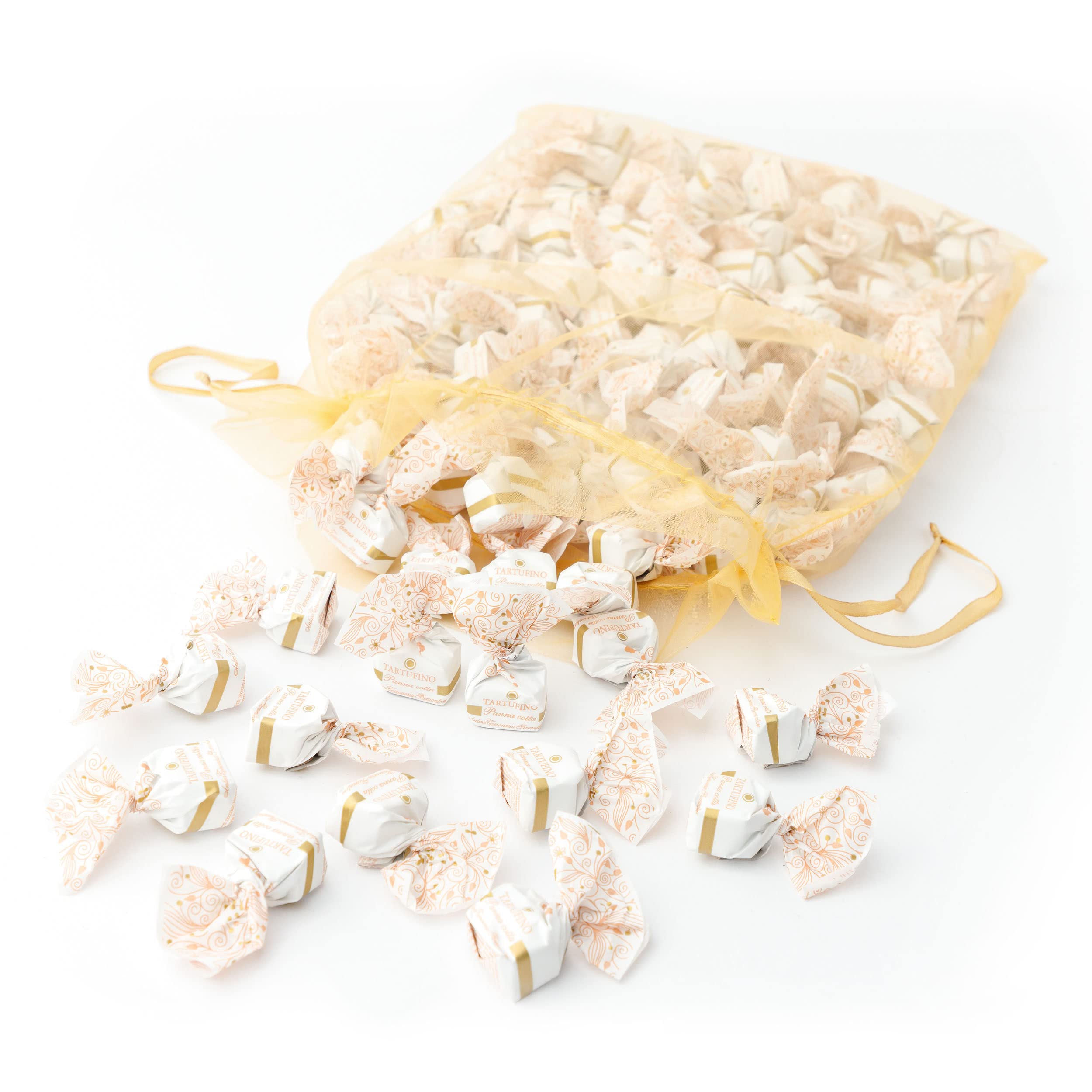 GUSTONE. Tartufini Dolci Panna Cotta Antica Torroneria Piemontese 140 1kg | glutenfrei, IGP-geschützte Herkunft, Trüffel-Praline weiße, Trüffelpraline, in Handarbeit gefertigt