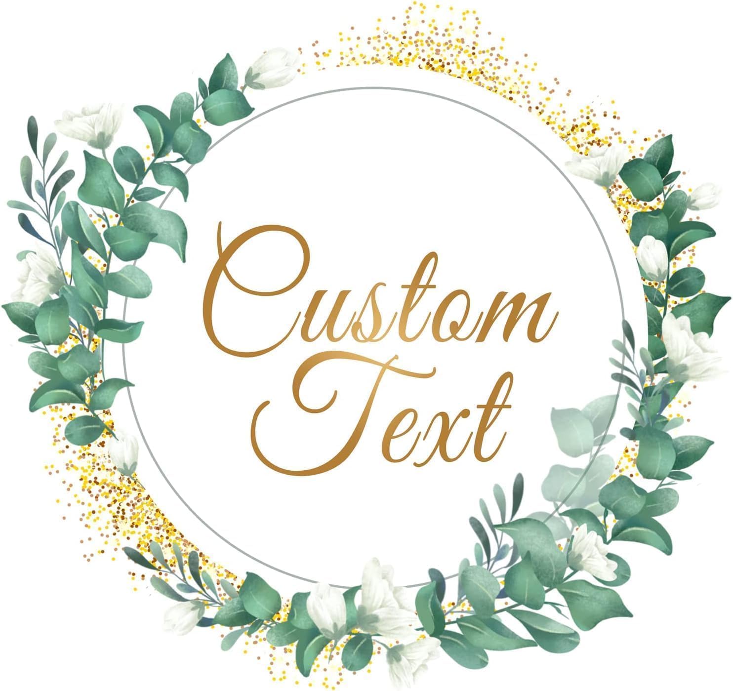 Custom Logo Stickers - Design Your Own Personalized Labels with Text, Image, & Photo - Waterproof, UV Protected, Fade & Heat Cold Resistant - Pack of 100 (Wreath 22, 100mm) — image 1