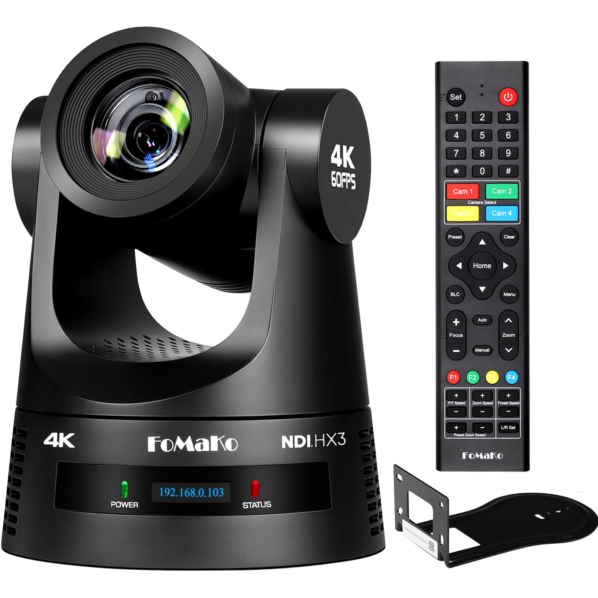 FoMaKo 4K 60FPS NDI HX3 PTZ Kamera, 30x Optischer Zoom, NDI-Ausgang 4K@60, KI-Auto-Tracking, 3G-SDI HDMI2.0 LAN PoE USB3.0, Professionelle NDI-Live-Streaming-PTZ-Kamera (K630N)