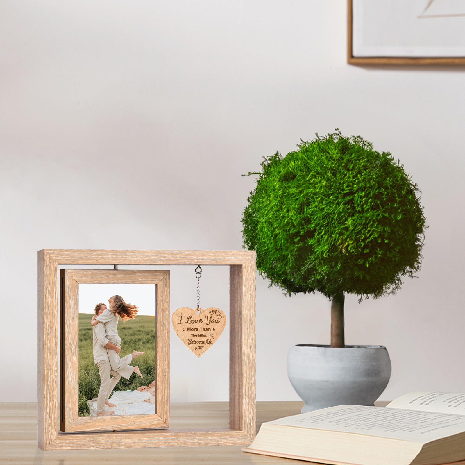 Romantische Paare Bilderrahmen Jahrestag Geburtstag Geschenke für sie Freundin Abschlussgeschenke für Ihn Freund, Hochzeitsgeschenke für Paare Frau Ehemann, I Love You to The Moon & Back (Paare