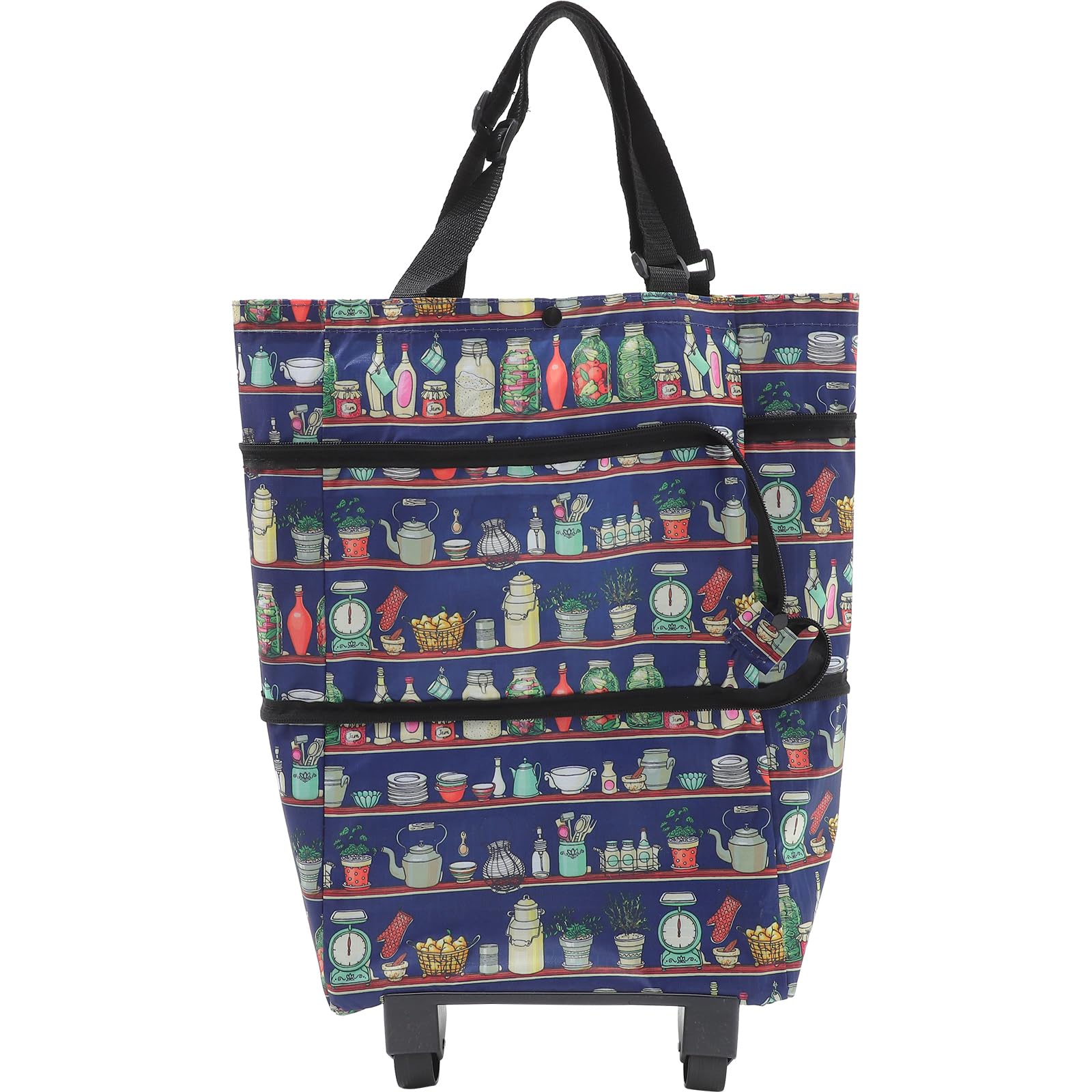 ULTECHNOVO Shopping Bag on Wheels - Folding Oxford Cloth Shopping - Reusable Trolley Bag for Home Supermarket Outdoor Use