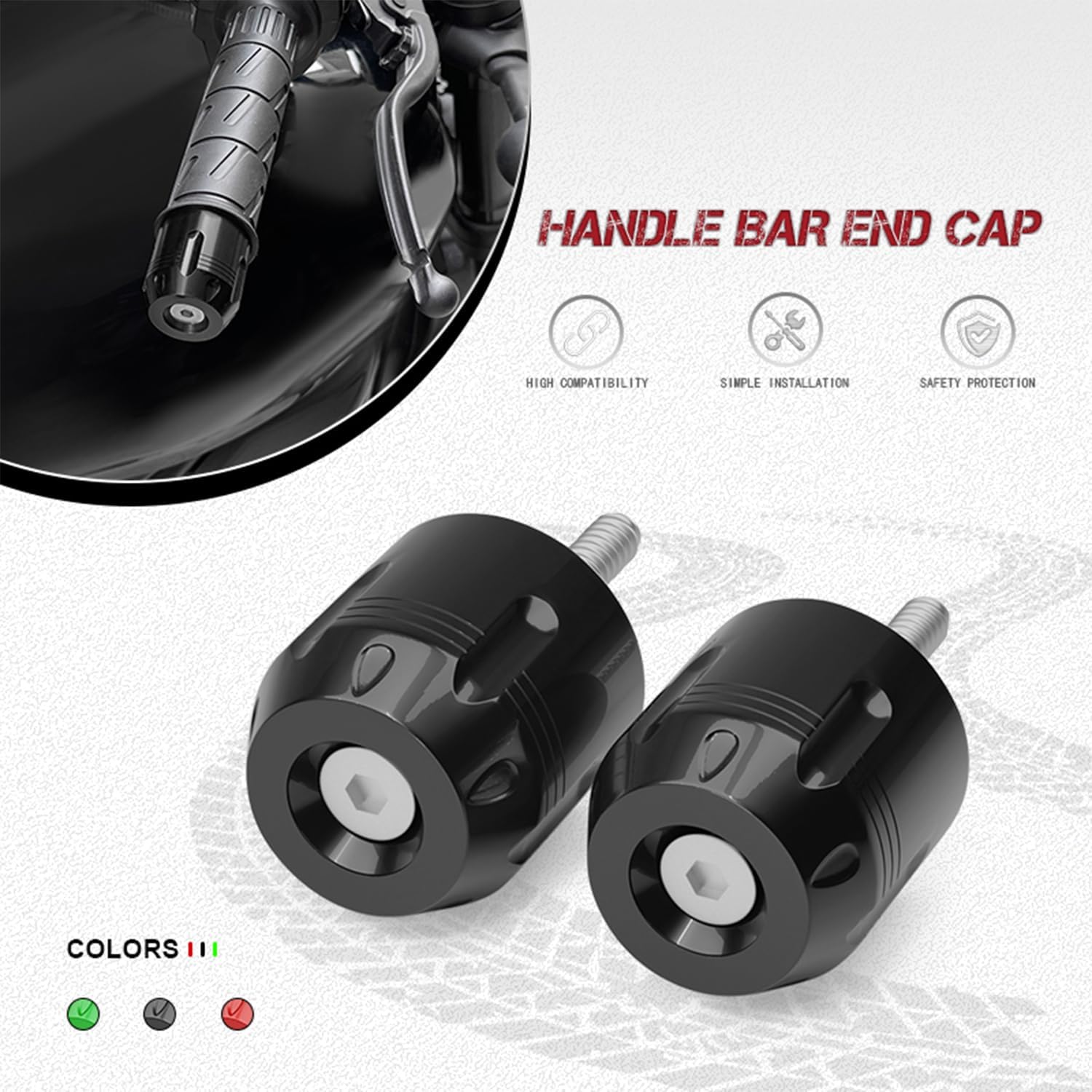 Motorcycle Bar Ends Plug,Universal 7/8" 22mm CNC Aluminum Alloy Motorbikes Handlebar End Plugs Fit for Yamaha Honda Kawasaki Suzuki Aprilia Ducati And Almost Motorcycle Model (Black)