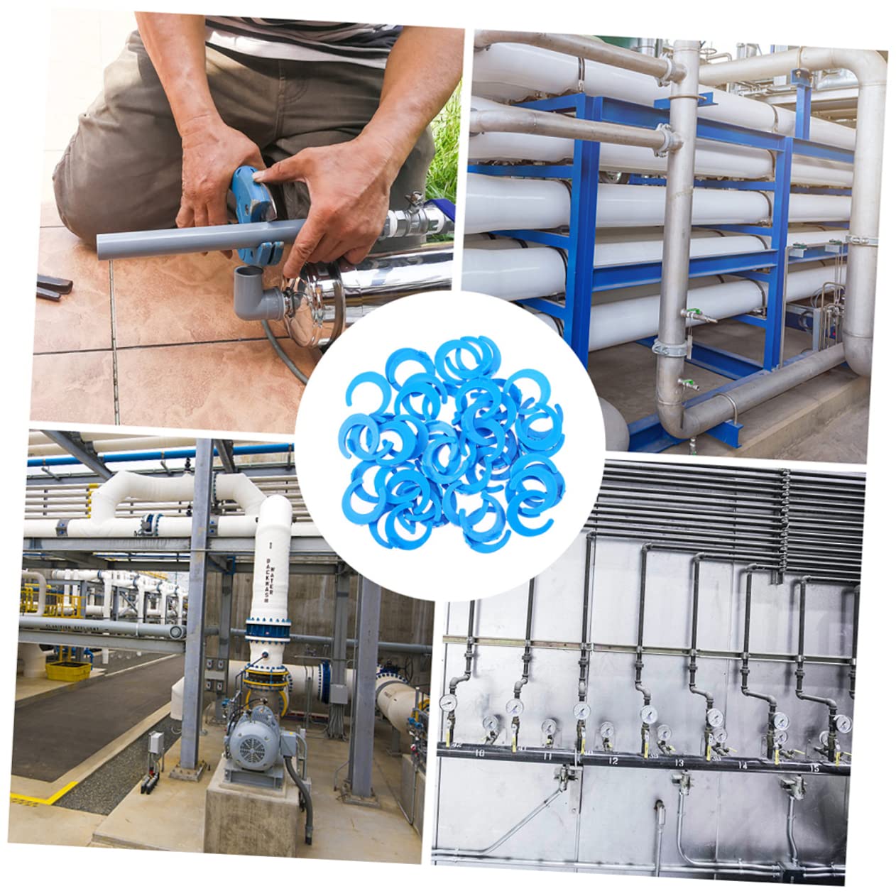 Tofficu Quick-release Water Filter Clamp 1/4 Inch Water Pipe Fitting Clips Pack