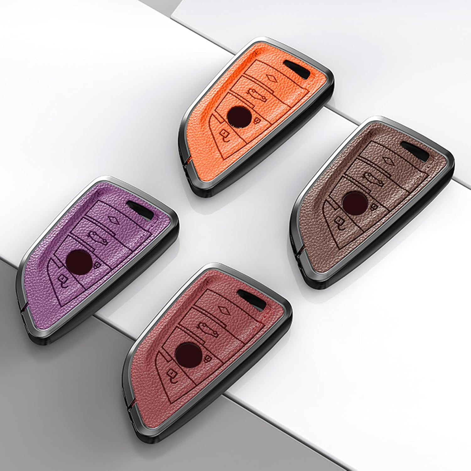 Phmnkl Key Fob Cover for BMW - Fits X1 (F48), X2 (F39), X3, X4, X5 (F15), X6 (F16), 118i, 218i, 320i (F30), 520/525 (G30), 7 Series (G11) - Protective Car Key Case (Purple)