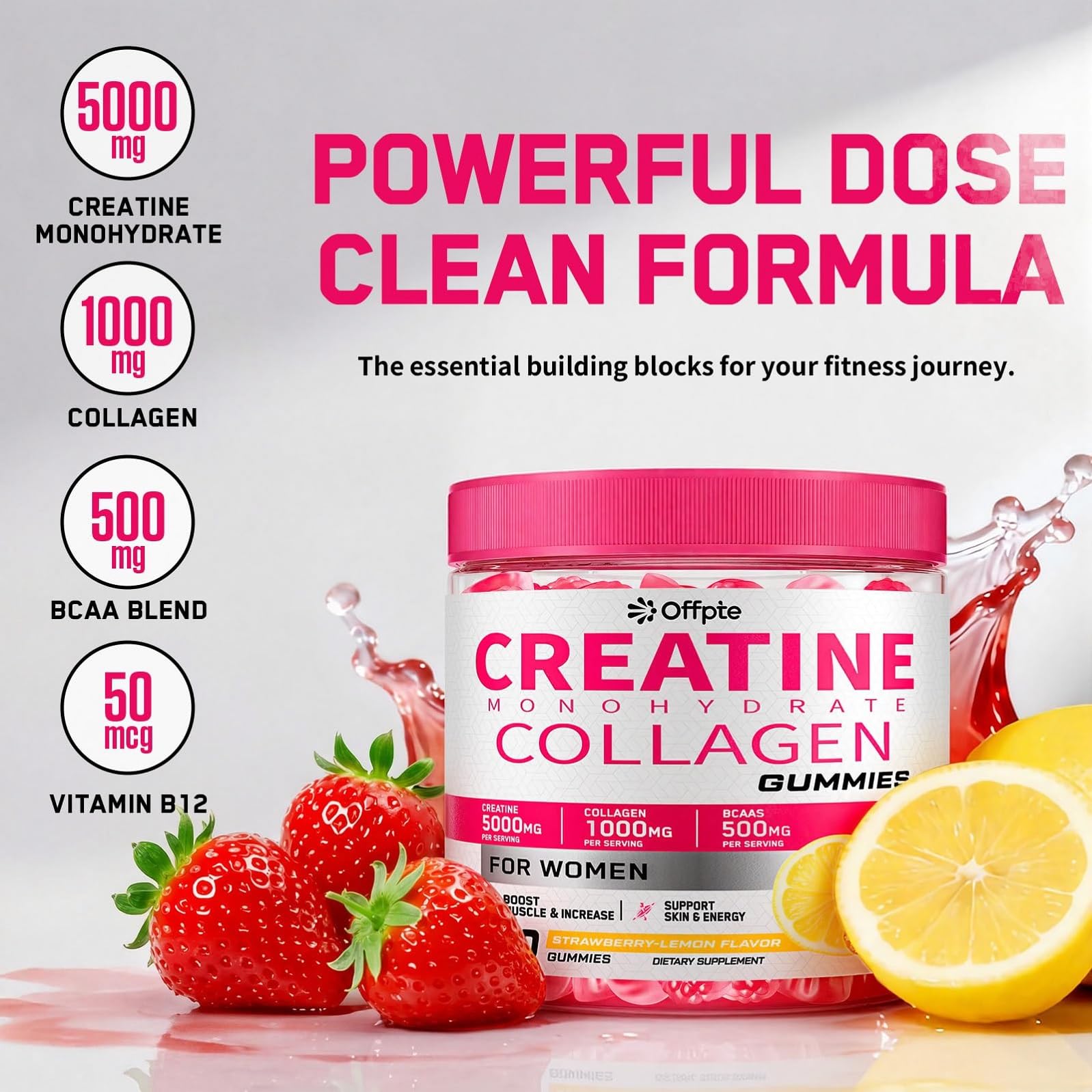 Creatine for Women with Collagen & BCAAs, 120 Ct Creatine Gummies for Women — Amazon image 2