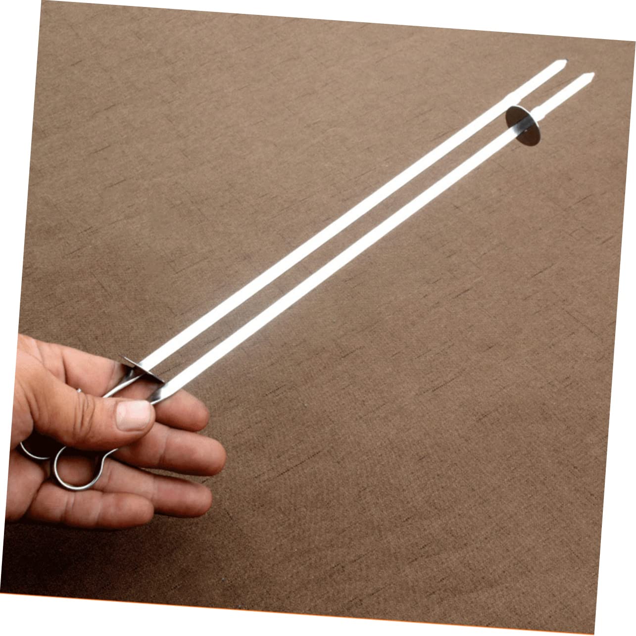 Milisten 20 piezas Brochetas Planas Inoxidable Reutilizables para Barbacoa Herramientas de Parrilla para Kebab y Carne Fáciles de Usar y Limpiar