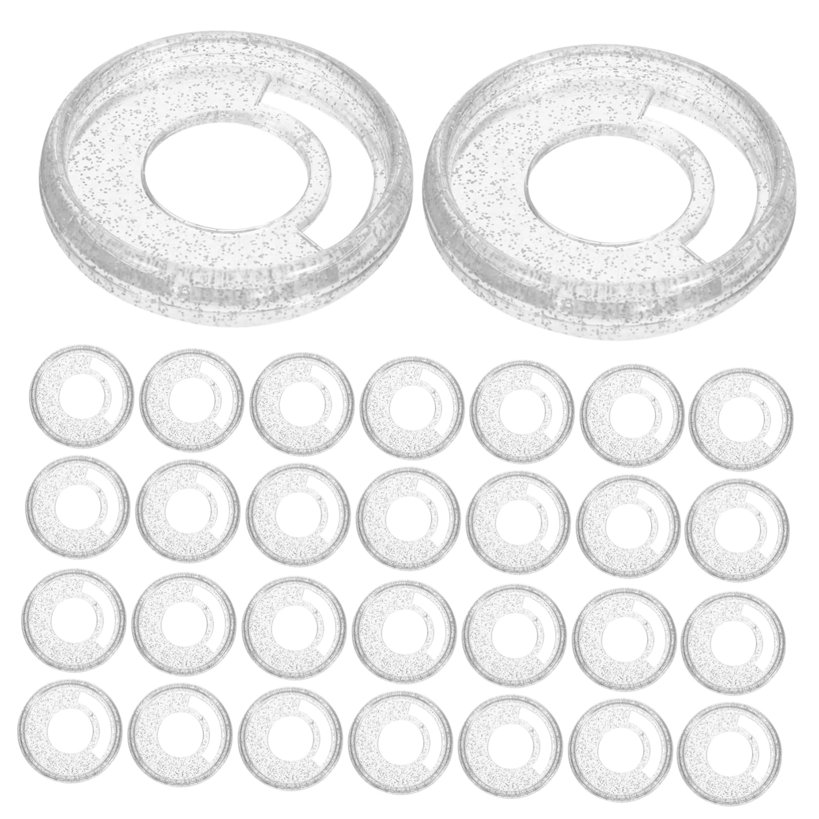 Lurrose 250stücke Kunststoff-binder Discs Für Notizbücher Erweiterungsringe Mit Glitzerndem Transparentem Finish Für -planer Und Lose